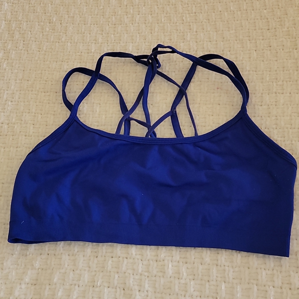 Fabletics Strappy Sports Bra Medium Vibrant Blue